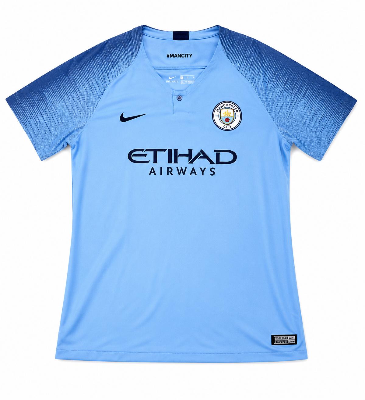 Nike Women Manchester City FC Home Stadium Jersey SS Trikot, Field Blue Midnight Navy