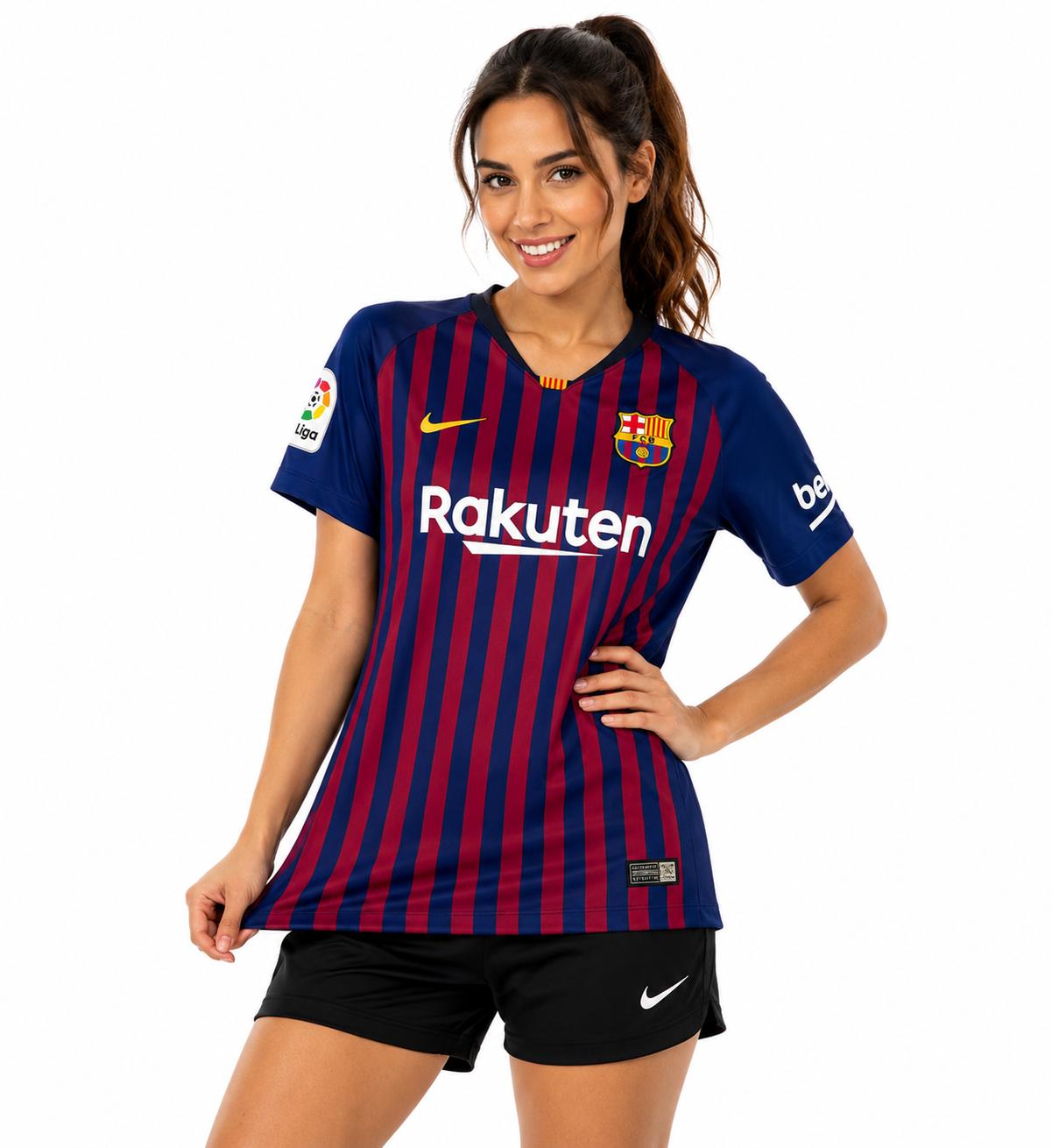Originale Nike Damen FC Barcelona Stadium Home T-Shirt, Deep Royal Blue/University Gold