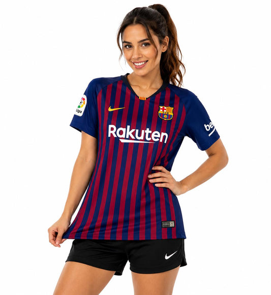 Originale Nike Damen FC Barcelona Stadium Home T-Shirt, Deep Royal Blue/University Gold