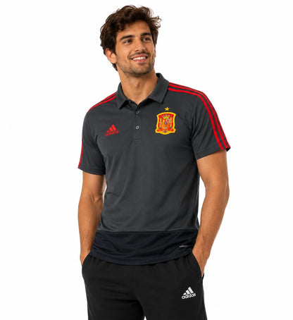adidas Herren Spanien Poloshirt, Dgsogr/Ntgrey/Red, S