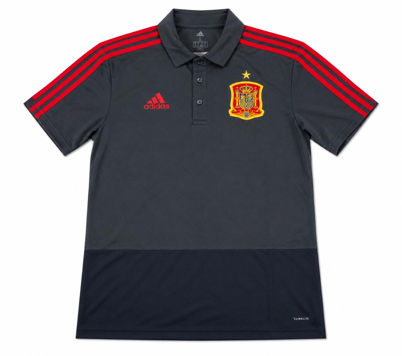 adidas Herren Spanien Poloshirt, Dgsogr/Ntgrey/Red, S