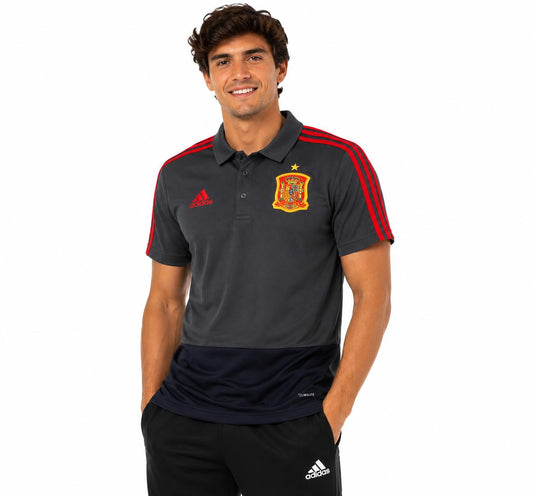 adidas Herren Spanien Poloshirt, Dgsogr/Ntgrey/Red, S