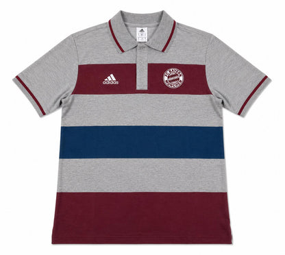 adidas Herren Poloshirt FC Bayern, Medium Grey Heather/Cardinal/Tribe Blue S14, XS, F85644