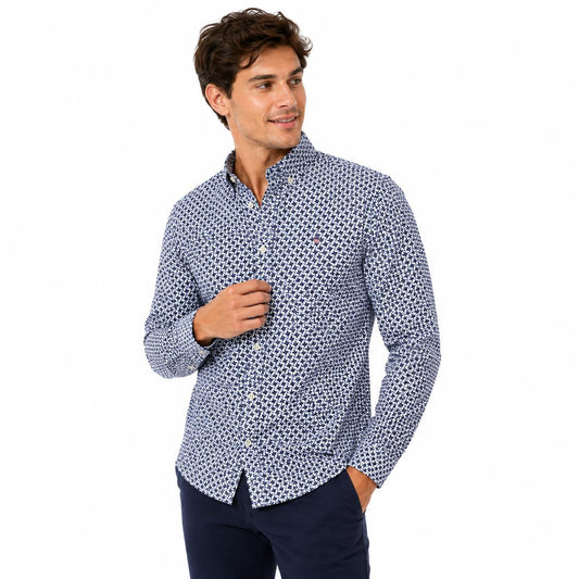 GANT Herren Freizeithemd Pinwheel Star,Lange Ärmel Blau  L