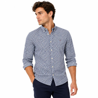 GANT Herren Freizeithemd Pinwheel Star,Lange Ärmel Blau  L
