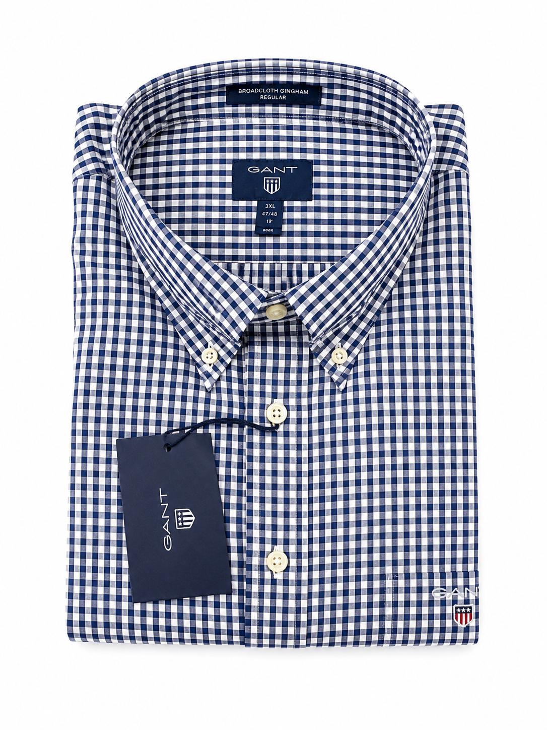 GANT Herren Hemd The Broadcloth Gingham Regular Fit Langarm 410 MARINE