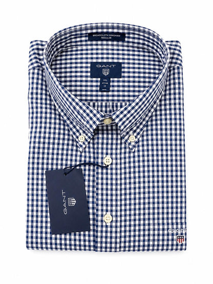 GANT Herren Hemd The Broadcloth Gingham Regular Fit Langarm 410 MARINE