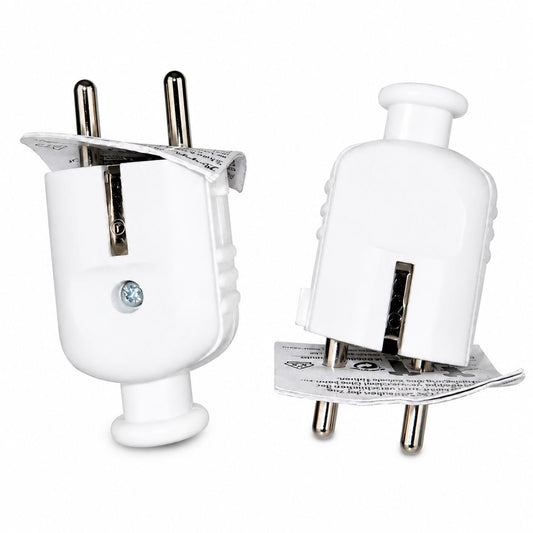 Kopp Schutzkontakt-Stecker, Kunststoff, IP 20, zentrale Einführung, 2 Schutzkontaktsysteme