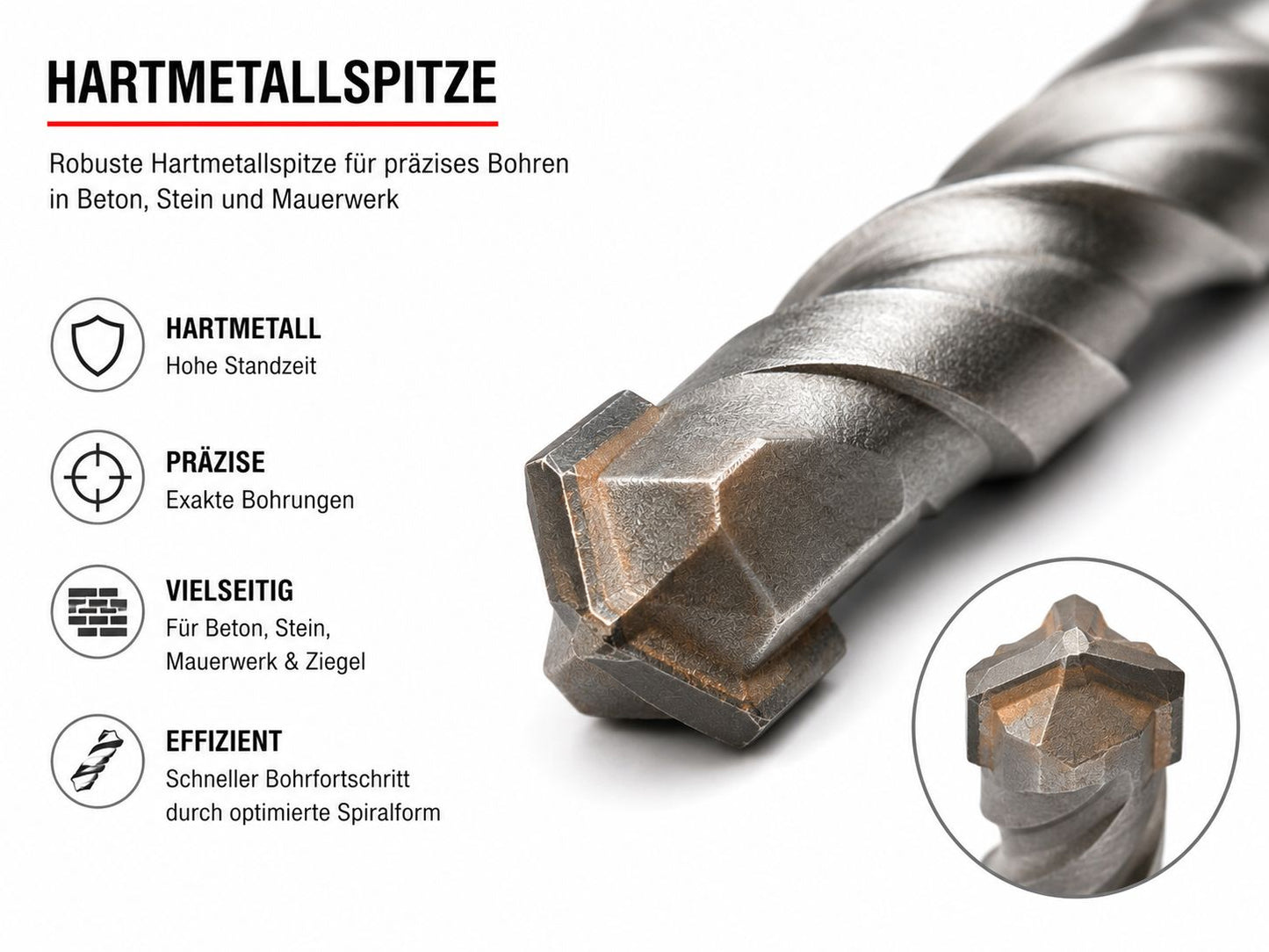 Connex Betonbohrer Steinbohrer Hartmetall verschiedene Größen + Model