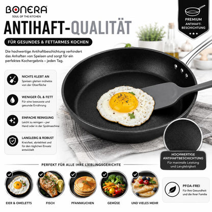 Atlas Silver 7-teiliges Kochset Titanyum & Aluminium Glasdeckel Goldfarbene Griffe PFOA-frei