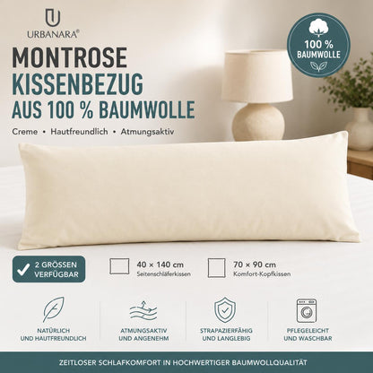 Urbanara Montrose Kissenbezug Creme – 100% Baumwolle