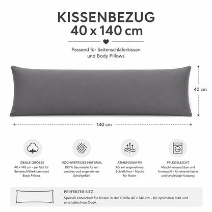 Urbanara Montrose Kissenbezug Grau – 100% Baumwolle