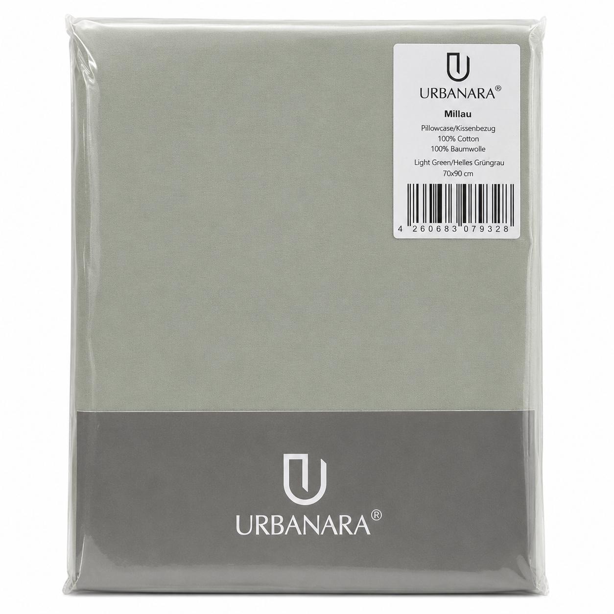 Urbanara Millau Kissenbezug Helles Grüngrau 70x90 cm 100% Baumwolle