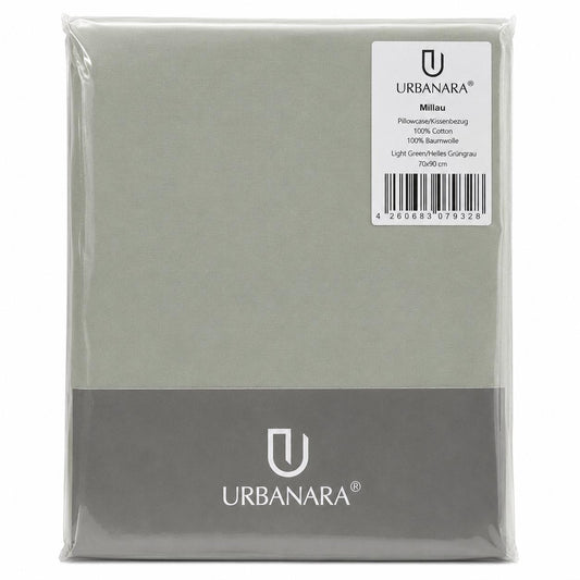 Urbanara Millau Kissenbezug Helles Grüngrau 70x90 cm 100% Baumwolle
