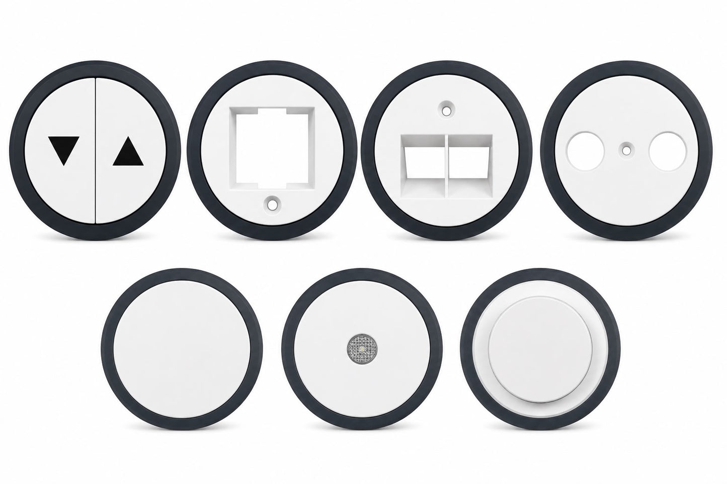 REV RADIUS Schalterprogramm Abdeckungen Weiß – Für Schalter, Dimmer, Taster, Netzwerk-, Telefon und Antennendosen 0202660106