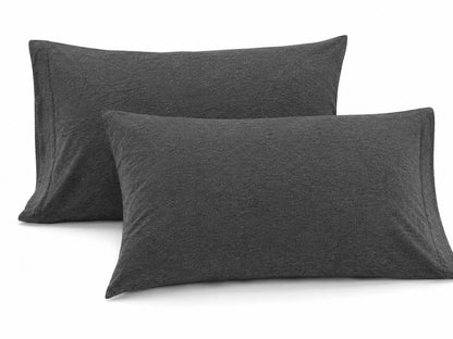 Urbanara Louredo Kissenbezug 50x75 cm 100% Bio-Baumwolle Anthrazit Melange
