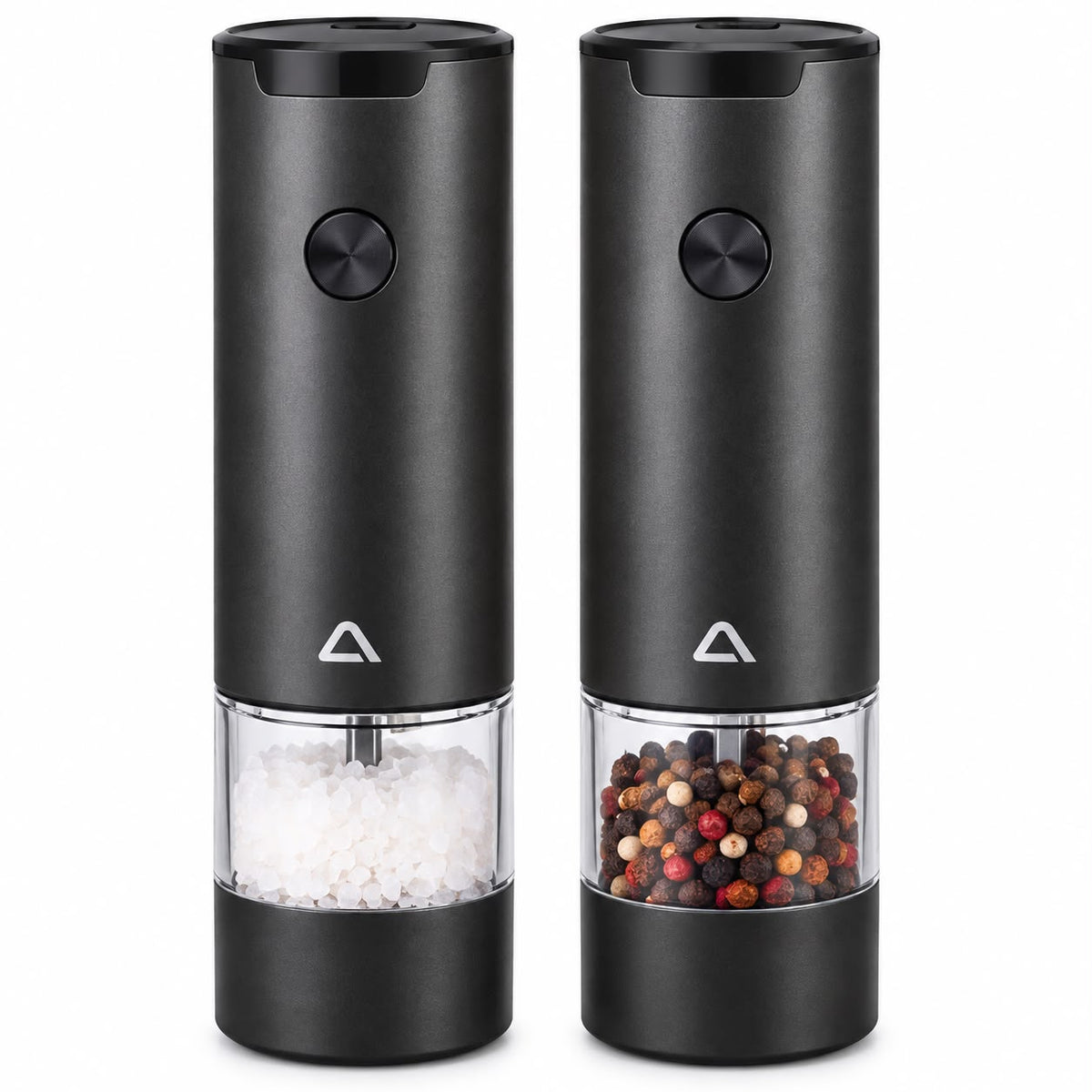 Elektrische Salz- & Pfeffermühle Edelstahl 70 ml mit LED Beleuchtung 2 Stück