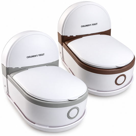 Kinder Töpfchen WC mit Deckel Lerntöpfchen Baby Toilette Grau/Braun