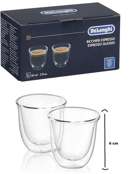 De'Longhi DLSC310 Doppelwandiges Thermoglas Espresso 2-er Set